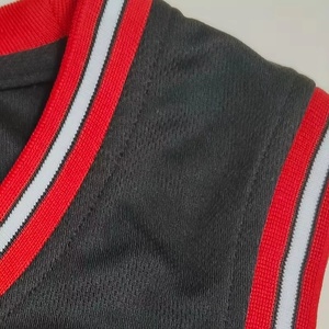 Maillots de basket-ball avec logo personnalisé, ensemble d'éventail de broderie, maillots de basket-ball respirants avant court de grande taille - Product Image 4