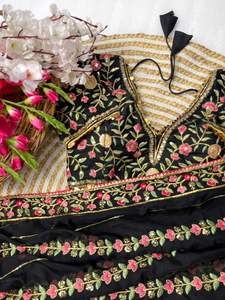 Nouvel arrivage Dernier design Saree en soie Teby pure et douce avec bordure et passepoil Broderie 3 mm Travail de séquence Grossiste d'Inde - Product Image 4