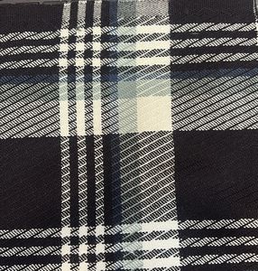 Tela Tejida 100% Orgánica de Mezcla Acrílica y Lana de Oveja de 300 Gsm, Negra y Blanca con Forro Azul, Patrones Modernos para Chaquetas Elegantes - Product Image 2