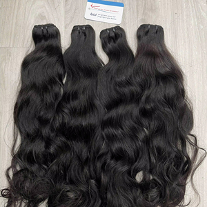 Cabello natural ondulado con trama, color natural, listo para enviar, proveedor de cabello virgen, paquete de cabello virgen, trama de doble capa - Product Image 3