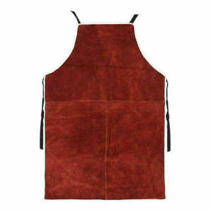 Welding Workshop <b>Leather</b> <b>Apron</b> Pockets Adjustable Heat Fire Resistant Eco-friendly Customizable Safety Feature - Product Image 6