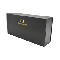 Vente en gros de boîte cadeau pour lunettes de soleil carton dur noir avec fermeture magnétique à rabat boîte en papier rigide carton gris