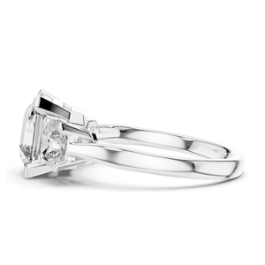 Anillo de Tres Piedras con Diamante Cultivado en Laboratorio CVD de 4.05 CT, Claridad VVS-VS, Oro de 18K, 14K, 10K y Plata 925, Oro Rosa, Amarillo y Blanco - Product Image 6