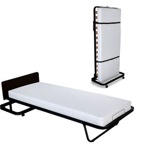 EVERGREENWEB Lit simple pliant vertical 80x190 cm avec matelas en mousse à mémoire de forme de 12 cm, oreiller inclus, housse amovible, sommier à lattes en bois - Product Image 1