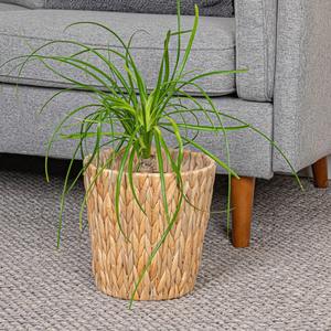 Handwoven <b>Round</b> Water Hyacinth Waste <b>Basket</b> with Plastic Liner Handmade Storage <b>Basket</b> Wholesale eco-friendly Made in Vietnam - Product Image 4