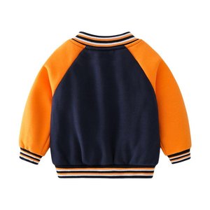 Factory Direct Wholesale OEM Custom Fashion Baby <b>Boys</b> Printed Thick V-neck Fleece Varsity <b>Jacket</b> Trendy Winter Eco-Friendly Kids - Product Image 4