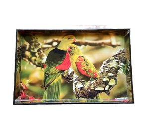 Bandeja de servicio rectangular de madera de lujo con hermoso diseño impreso de esmalte para servir comida en la cocina del hogar USO DE LA India - Product Image 6