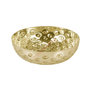 Cuenco de flores de Metal pulido más vendido, cuenco redondo de hierro y oro para servir frutas, técnica martillada, precio mínimo - Product Image 4