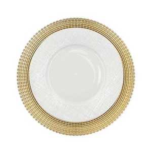 Assiette de service de luxe en acier inoxydable, qualité supérieure, faite à la main, pour mariage, biodégradable, dorée, fantaisie, forme irrégulière - Product Image 4