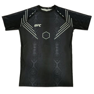 Ensemble de lutte personnalisé pour hommes 2025, tricoté extensible, 100% polyester, 150 GSM, durable, séchage rapide, impression numérique, t-shirts + shorts, 2 pièces, UFC - Product Image 2