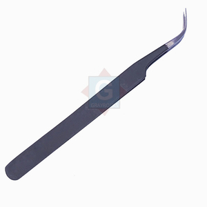 Pinzas de extensión de pestañas personalizadas profesionales de acero inoxidable reutilizables de alta calidad - Product Image 1