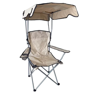 كرسي تخييم خارجي قابل للطي على الطراز الحديث مظلة حديدية لصيد الأسماك والحدائق للاستخدام المتين ، - Product Image 1