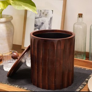 Frasco de Madera Ecológico de Color Marrón Oscuro con Tapa, Contenedor Premium para Almacenamiento de Frutos Secos, Recipiente Redondo para Palomitas de Maíz, Caja para Frutos Secos al Mejor Precio - Product Image 4