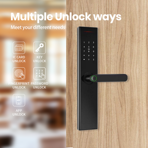 P03 Serratura Intelligente Nera Tuya per Sicurezza Domestica, Controllo Remoto Automatico Wi-Fi tramite Smartphone, Accesso con Impronta Digitale e Password - Product Image 5