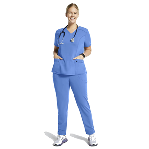 Conjunto de exfoliación atlética moderna Top exfoliante con cuello en V para yoga Jogger Spa Uniforme Mujeres Hospital Transpirable y cómodo ajuste Delgado - Product Image 6