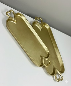 Elegante Bandeja de Servicio de Aluminio Fundido para Cenas de Lujo y Entretenimiento en el Hogar, Ofrece Artesanía Metálica Duradera y una Presentación Elegante - Product Image 2