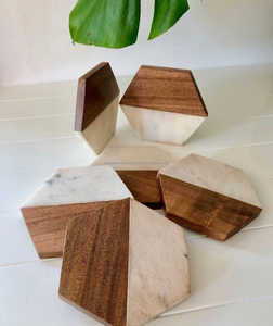 Factory Direct <b>Marble</b> Wood Coasters Handmade Luxury Drink Coasters Premium Decorative Tableware Wholesale Supplier Global - Product Image 4