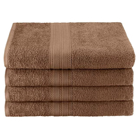 Serviette de bain en coton marron, tissée, unie, rectangulaire, pour la plage, douce et absorbante