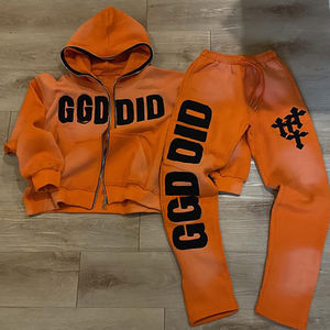 2025 Sudadera con capucha fabricante personalizado de alta calidad bordado personalizado chándal 600gsm Sudadera con capucha lavado ácido hombres chándales servicio OEM - Product Image 2