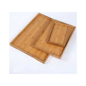 Conception personnalisée prix de gros plateau de service en bois de bambou et d'acacia pour hôtel restaurant accessoires de cuisine plateau de service - Product Image 1