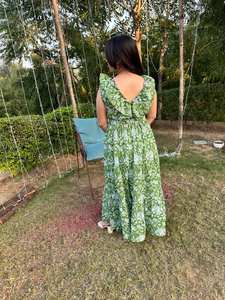 Vestido Maxi Casual de Verano y Otoño para Mujer, Ecológico, Lavable, Tejido Natural, Cintura Natural, Estampado Floral Bohemio Hecho a Mano - Product Image 5