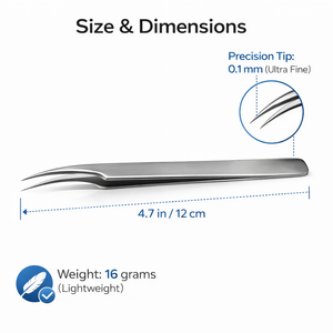 Pinzas Curvas Plateadas de Alta Calidad para Extensiones de Pestañas de Volumen, Herramienta de Precisión de Acero Inoxidable - Product Image 3