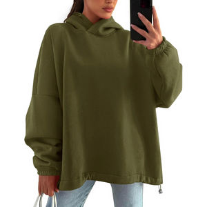 Vestido con capucha para mujer Jersey largo Sudadera con capucha Sudadera de algodón Sudadera con capucha de gran tamaño Moda Casual Sudadera con capucha al por mayor - Product Image 1