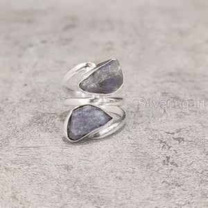 Bague pour femme en Tanzanite naturelle, pierre de naissance de décembre, cadeau de Noël, bijoux faits à la main, bague en argent sterling 925 - Product Image 2