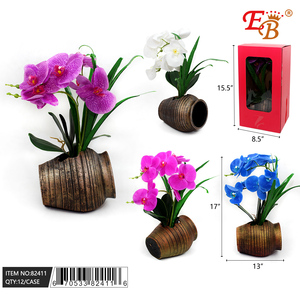 Piante Artificiali in Vaso Bonsai Orchidea Simulata 15.5" - 12 Pezzi/Scatola - Decorazione per Casa, Matrimoni, Giardino e Ringraziamento - Product Image 1