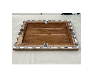 Plateau de service alimentaire en bois de la meilleure qualité, design tendance, forme rectangulaire, plateau de service pour le thé et le café par Home Arts - Product Image 2