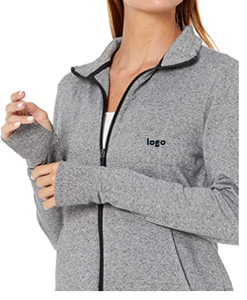 Veste en Viscose 57% coton, pour femmes, veste à manches longues avec fermeture éclair complète, 38% élastique, importé, bon marché, Stock à la mode, lavage en Machine, collection 5% - Product Image 3