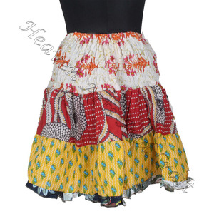 Gypsy Indian Patchwork Mini Rara Hippy Boho Festival falda Boho elegante MS035 parche algodón Mini falda Sexy para ropa de verano - Product Image 5