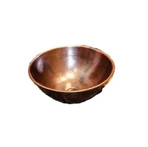 อ่างล้างมือทองแดงแบบโบราณอ่างล้างมือทรงกลมสำหรับห้องน้ำอ่างล้างหน้าแบบพกพาของตกแต่งบ้านสไตล์วินเทจ - Product Image 2