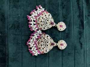 Hot Sale Indian <b>Earrings</b> Antique Shadow Plated Zircon <b>Earrings</b> Women's Jewellery <b>Pearls</b> <b>Earrings</b> Jewelry for Women - Product Image 2