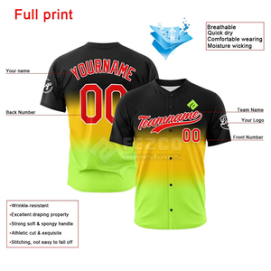 High Quality Breathable Plus Size Baseball Jersey Professional Design Customizable 100% Polyester for Sale - Product Image 2