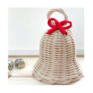 Adorno de campana de Navidad de ratán Natural tejido a mano Color personalizado lindo regalo para niños decoración de árbol de Navidad colgante - Product Image 1
