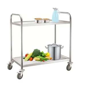 Chariot de service décoratif MetalLuxury à 2 niveaux de vente chaude pour les hôtels et les restaurants à la maison - Product Image 5