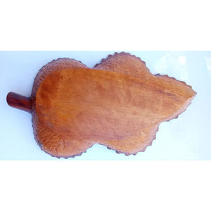 Assiette et plateau à dessert en bois en forme de feuille Vaisselle de couleur marron faite à la main Assiette à dessert au chocolat - Product Image 6