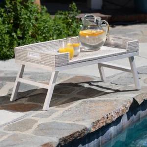 Bandeja de mesa de mimbre tejida a mano, natural, con patas, calidad impecable, para hotel, restaurante, hecha en Vietnam, novedad - Product Image 2