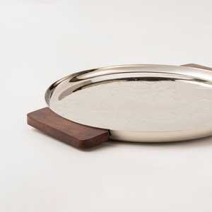 Lo último en bandeja decorativa redonda de madera con mango para servir comida, elegante para el hogar, Hotel, restaurante, uso de bebidas y bandeja para servir comida - Product Image 5