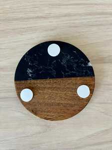 Sous-verres en marbre et bois naturels durables et polis, sous-verres élégants pour la cuisine, la salle à manger, le bureau, les cadeaux de mariage - Product Image 2