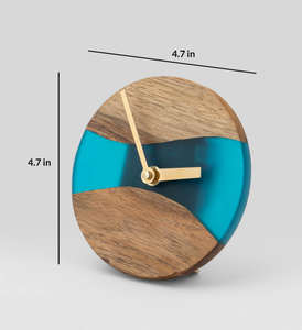 Ak Brass Minimalist Metal Desk <b>Clock</b> Modern Aesthetics Embrace with Stylish Wooden <b>Table</b> Decor - Product Image 3
