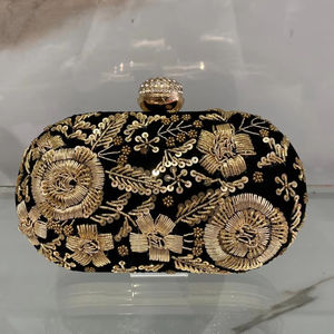 Bourse d'embrayage de fête perlée gracieuse avec broderie artisanale accessoire de soirée luxueux parfait pour les mariages de mariées - Product Image 1