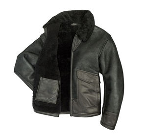 Blouson aviateur en cuir véritable pour homme, style B3, en peau de mouton, avec doublure en fourrure, décontracté et tendance, vente en gros - Product Image 5