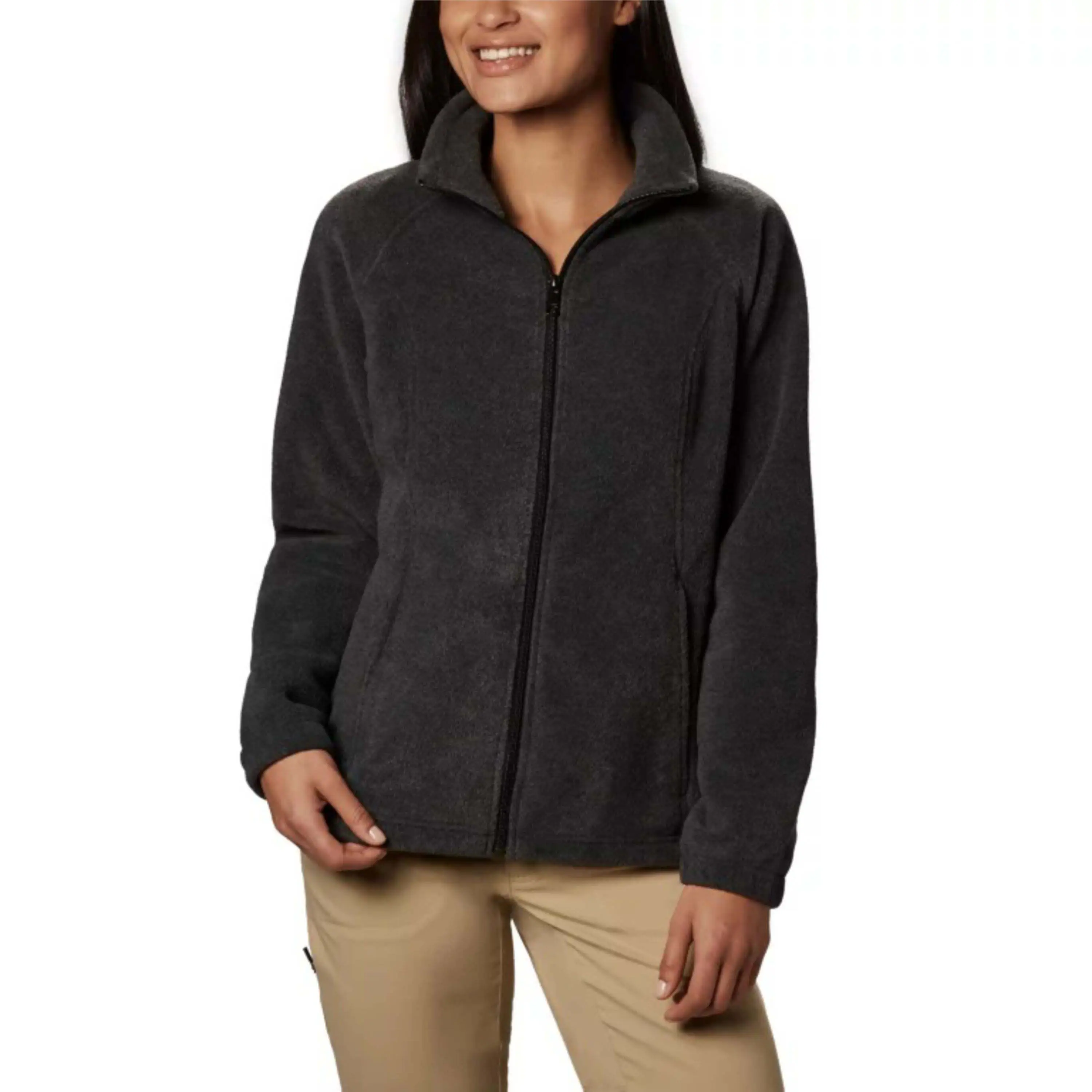 OEM Jaqueta de lã polar com logotipo impresso personalizado para uso ao ar livre fabricante de jaqueta de lã de inverno com zíper completo