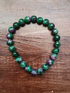 สร้อยข้อมือลูกปัดกลมโรบี้โซไซต์สำหรับหินคริสตัลหินอัญมณี - Product Image 4