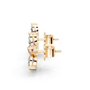 Pendiente clásico de diamantes brillantes para mujer, para mujer, en oro amarillo platino o oro blanco y oro rosa, de la marca de la moda, de la marca, de la marca - Product Image 6