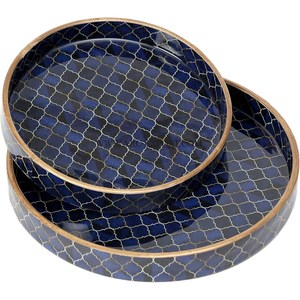 ชุดอุปกรณ์ทานอาหารและอาหารชุดถาดเสิร์ฟอาหาร2ขนาดที่แตกต่างกันของตกแต่งโต๊ะอาหารในบ้าน - Product Image 3