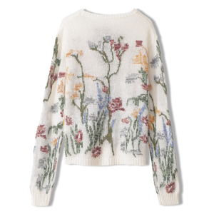 Pull en coton rayé à manches longues pour femme, décontracté, anti-froissement, avec logo personnalisé 2025, tricot d'automne - Product Image 6