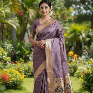 Sari Kanjivaram Tejido en Verde Salvia Sofisticado para Ocasiones Festivas - Product Image 1